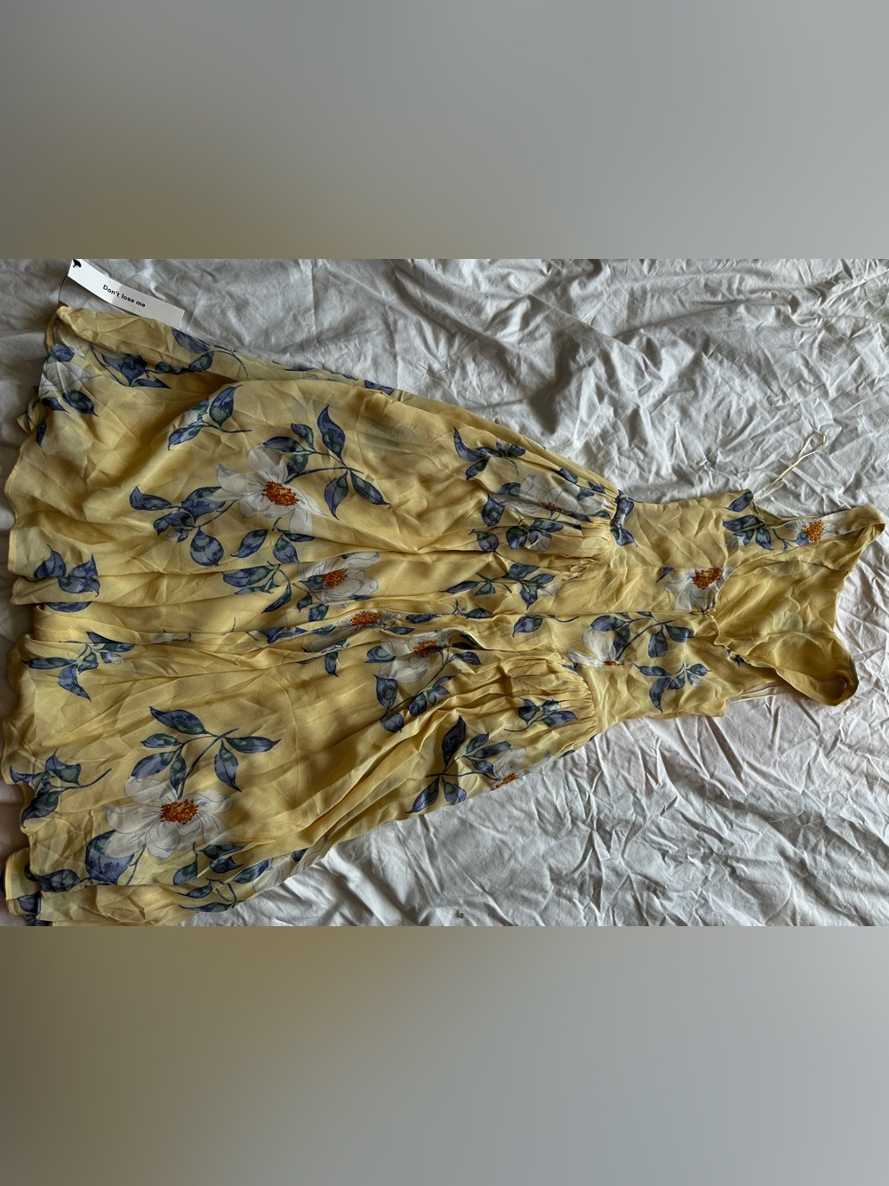 Reformation Romantic Floral Midi Dress Yellow Blue Sleeveless Viscose Size XS - Picture 9 of 14